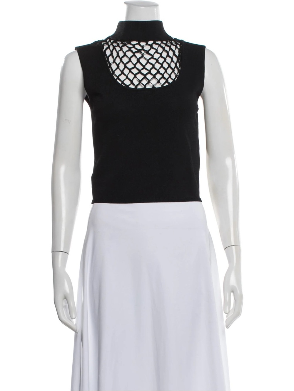 Staud Black Denise Cut out Crop Top